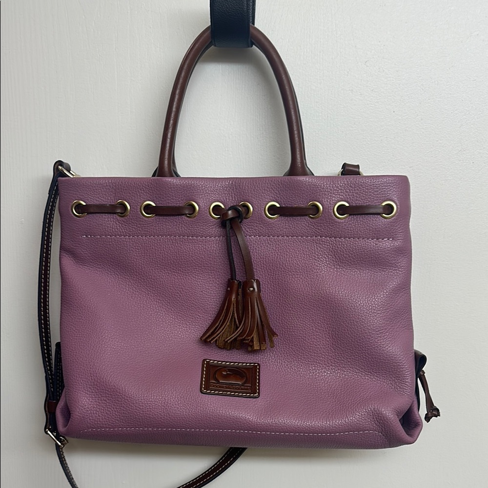 Dooney & Bourke Purple Leather Small Tote Bag
